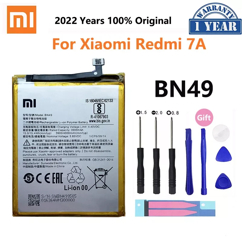 Новинка 100% оригинальный аккумулятор BN49 4000 мАч для Xiaomi Redmi 7A Redmi7A высококачественные сменные батареи для телефона
Новинка 100% оригинальный аккумулятор BN49 4000 мАч для Xiaomi Redmi 7A Redmi7A высококачественные сменные батареи для телефона