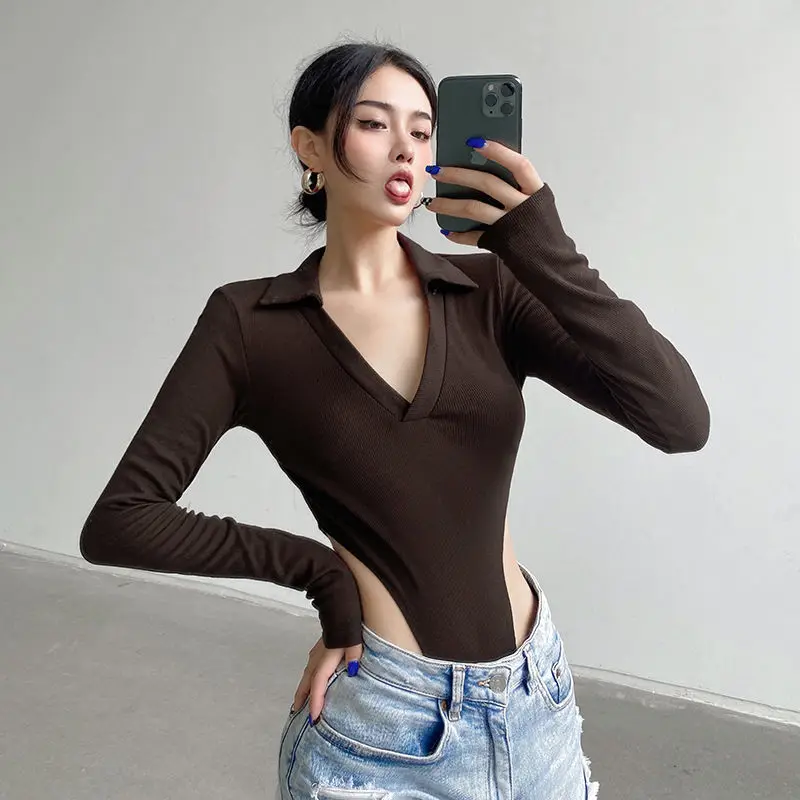 2022 Spring Knitted Top Women Slim Basic Long Sleeve Women's Sexy Bodysuit Solid Color Brown Bodis Sexis Para Mujer Outfits
2022 Spring Knitted Top Women Slim Basic Long Sleeve Women's Sexy Bodysuit Solid Color Brown Bodis Sexis Para Mujer Outfits