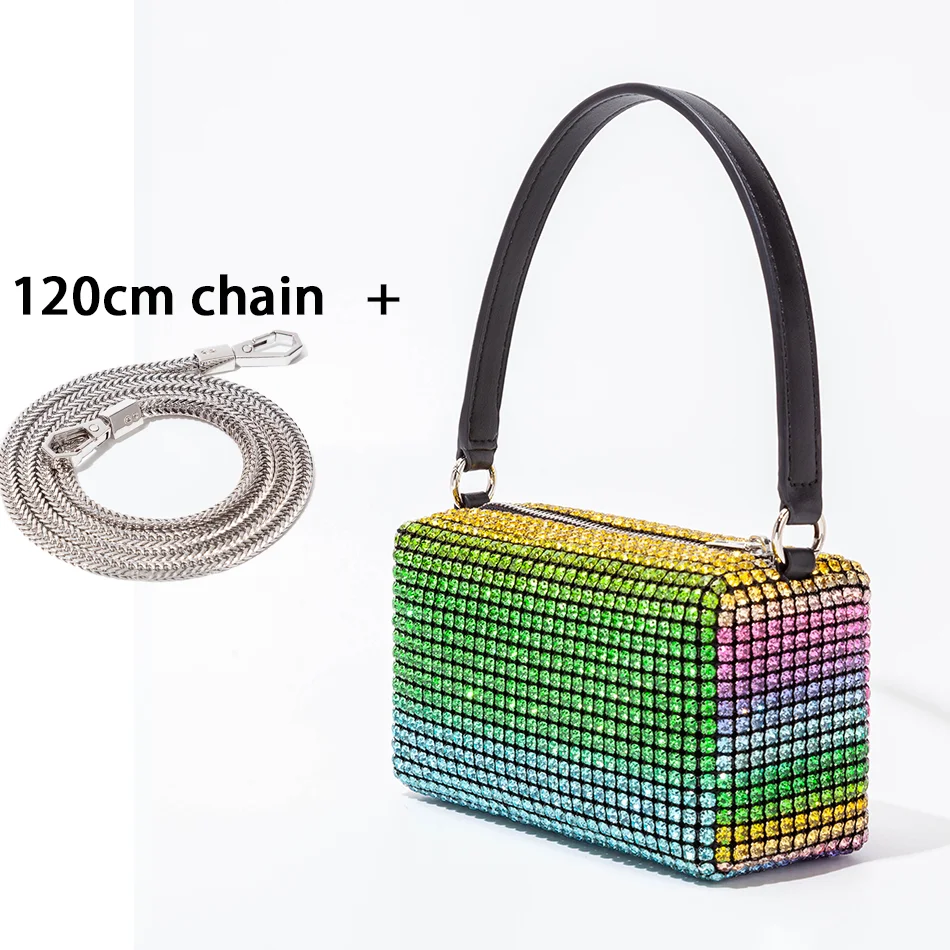 Women Diamond Gradient Color Diamond Evening Handbags Luxury Shiny Rhinestone Clutch Purse Ladies Chain Crossbody Bags
Women Diamond Gradient Color Diamond Evening Handbags Luxury Shiny Rhinestone Clutch Purse Ladies Chain Crossbody Bags