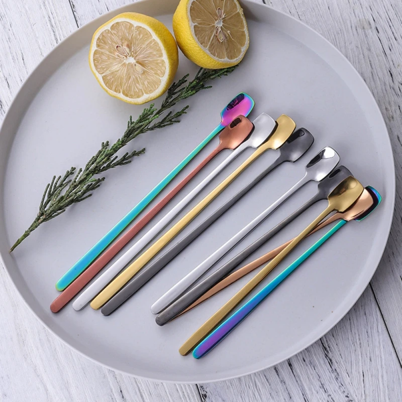 Long Handle Ice Cream Dessert Spoons Rainbow Color Coffee Tea Stir Spoon Stainless Steel Tableware Kitchen Accessories
Long Handle Ice Cream Dessert Spoons Rainbow Color Coffee Tea Stir Spoon Stainless Steel Tableware Kitchen Accessories