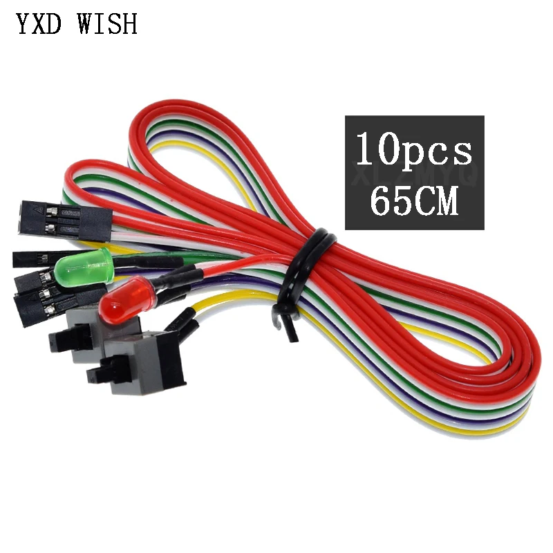 10pcs 65CM Slim PC Compute Motherboard Power Cable On/Off/Reset with LED Light Push Button Switch DIY Kit
10pcs 65CM Slim PC Compute Motherboard Power Cable On/Off/Reset with LED Light Push Button Switch DIY Kit