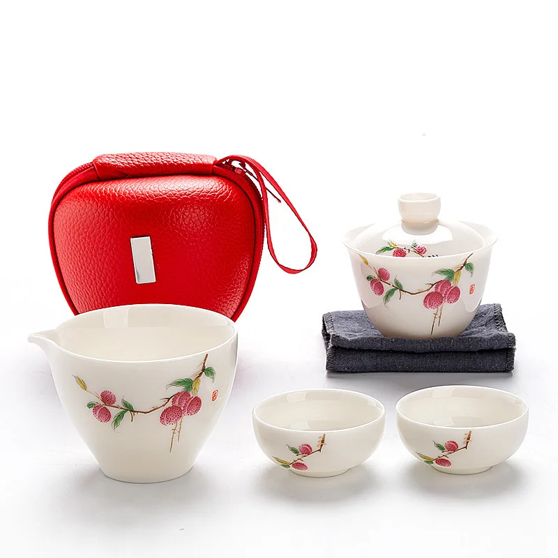 Дорожная китайская керамическая лампа с сумкой, Gaiwan Чайник чашки, яркая кружка, столовая посуда для напитков
Дорожная китайская керамическая лампа с сумкой, Gaiwan Чайник чашки, яркая кружка, столовая посуда для напитков