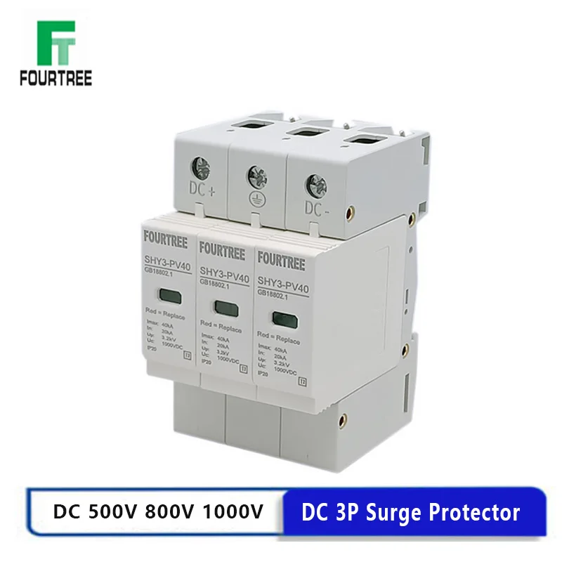 3P DC SPD Solar Surge Protector 500V 600V 800V 1000V Outdoor Power Arrester Lightning Protection Device 10-20/20-40/30-60KA
3P DC SPD Solar Surge Protector 500V 600V 800V 1000V Outdoor Power Arrester Lightning Protection Device 10-20/20-40/30-60KA