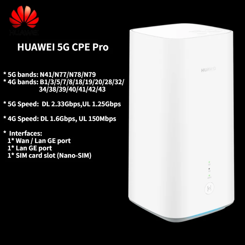 2020 New 5G WiFi Router with SIM Card Slot Home Wireless Router 5G CPE Pro H112-372
2020 New 5G WiFi Router with SIM Card Slot Home Wireless Router 5G CPE Pro H112-372