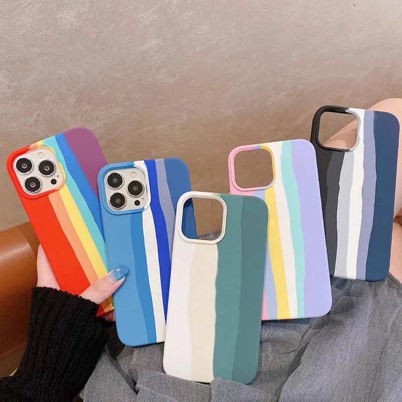Original Rainbow Liquid Silicone Case For iPhone 13 12 11 14 Pro Max Mini Official Shockproof Cases X XS XR 7 8 Plus Phone Cover
Original Rainbow Liquid Silicone Case For iPhone 13 12 11 14 Pro Max Mini Official Shockproof Cases X XS XR 7 8 Plus Phone Cover