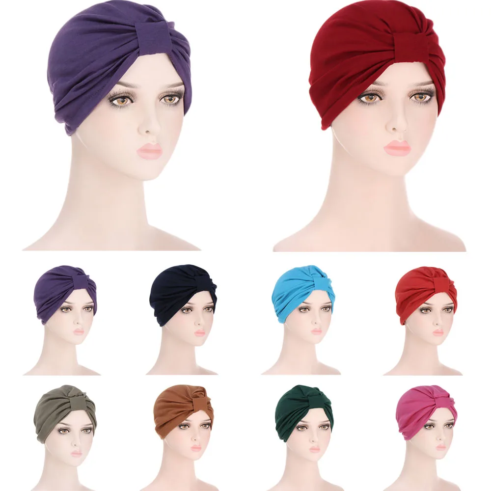 

Muslim Women Hijab Underscarf Inner Hat Bonnet Beanies Indian Turban Chemo Cancer Cap Hair Loss Headscarf Wrap Turbante Mujer