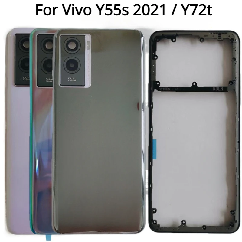 New Back Cover For Vivo Y55s 2021 Y72t Battery Cover+Middle Frame Rear Door Housing Case with Camera lens Repair Parts
New Back Cover For Vivo Y55s 2021 Y72t Battery Cover+Middle Frame Rear Door Housing Case with Camera lens Repair Parts