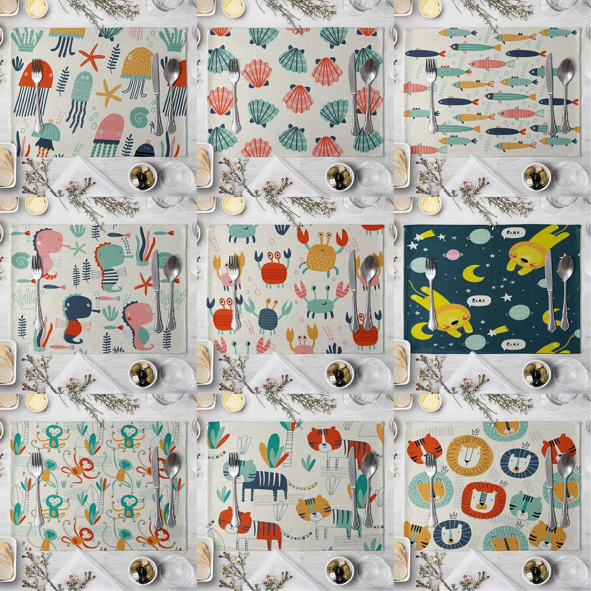 Cute Animal Placemats Colorful Cartoon Tableware Pads for Children Kids Dining Tables Decor Bowl Cup Mat Lovely Place Mats 1pc
Cute Animal Placemats Colorful Cartoon Tableware Pads for Children Kids Dining Tables Decor Bowl Cup Mat Lovely Place Mats 1pc