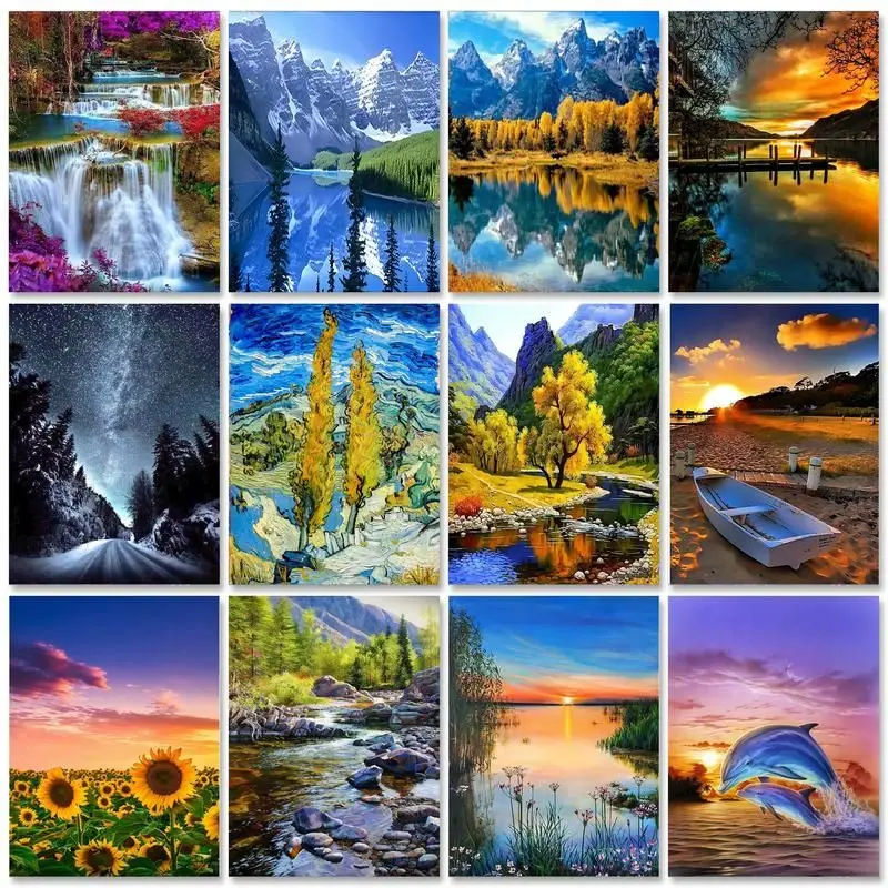 

SDOYUNO Diamond Painting Nature Landscape Diy Full Diamond Embroidery Scenery Mosaic Picture of Rhinestone Home Decor