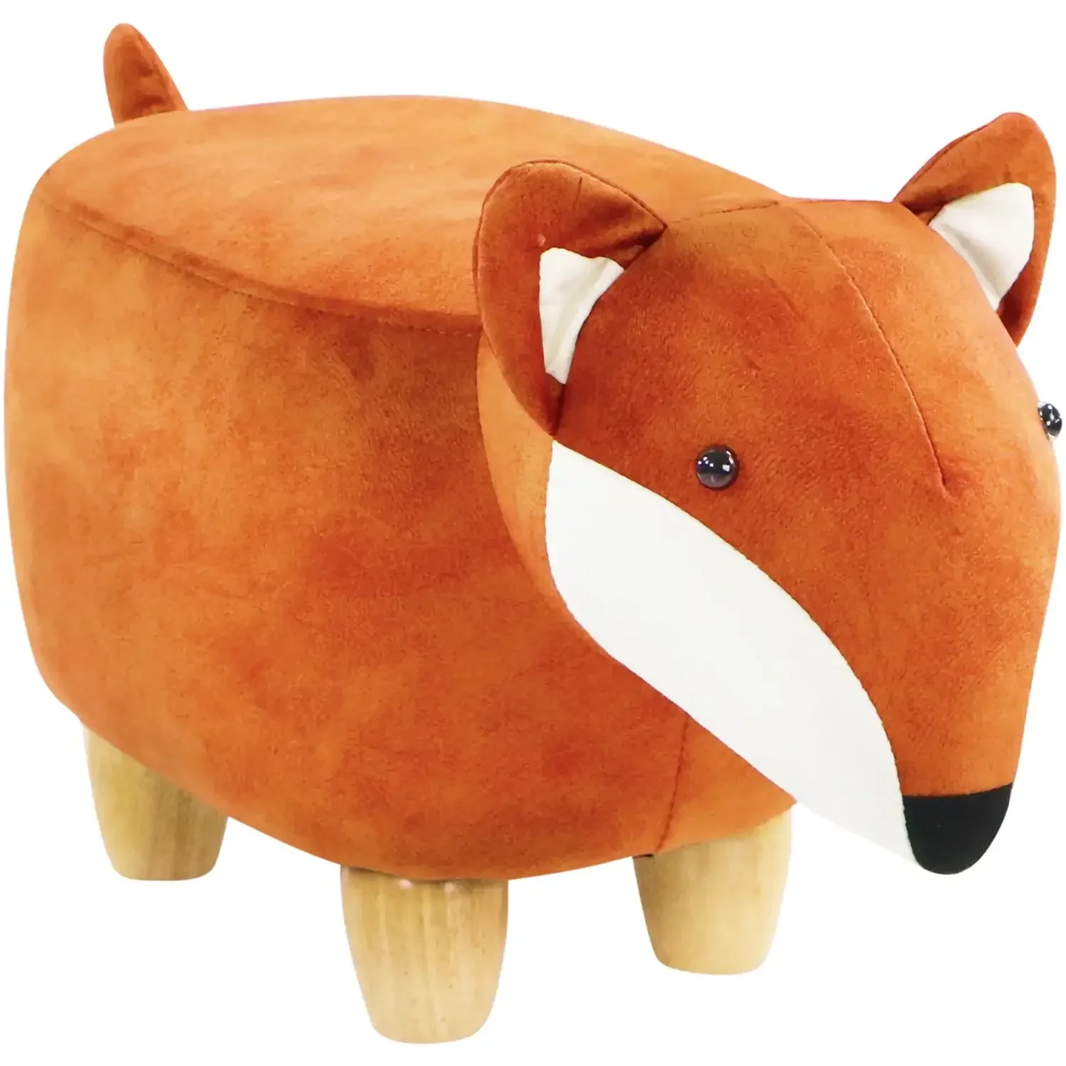 

Critter Sitters 11-In. Seat Height Fox Animal Shape Mini Ottoman - Furniture for Nursery, Bedroom, Playroom, and Living Room