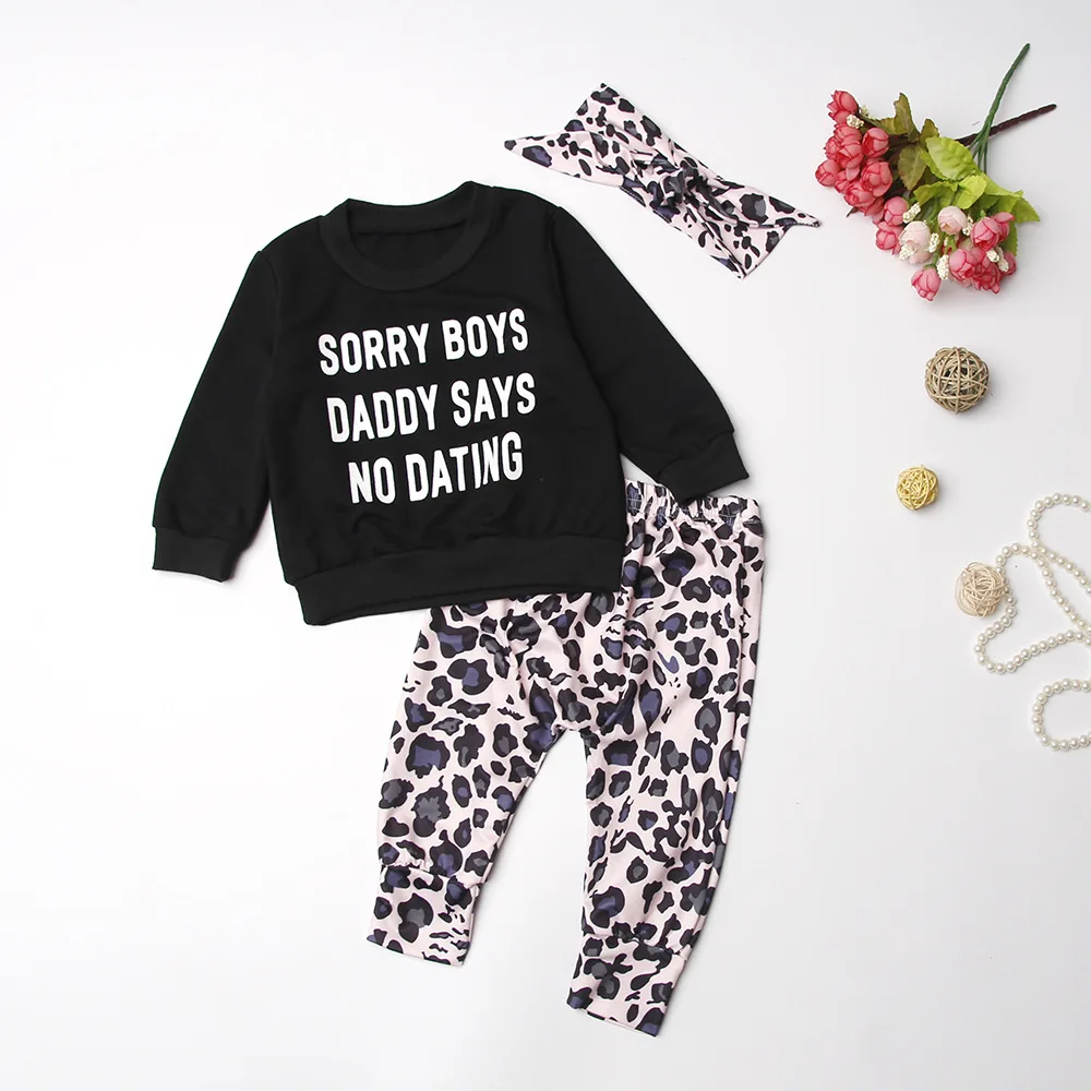 Newborn Baby Girl Clothes Set Toddler Girl Outfits Fashion letter Top + Pants + Headband 3PCs Kids Girls Clothes Outfits 1-5year
Newborn Baby Girl Clothes Set Toddler Girl Outfits Fashion letter Top + Pants + Headband 3PCs Kids Girls Clothes Outfits 1-5year