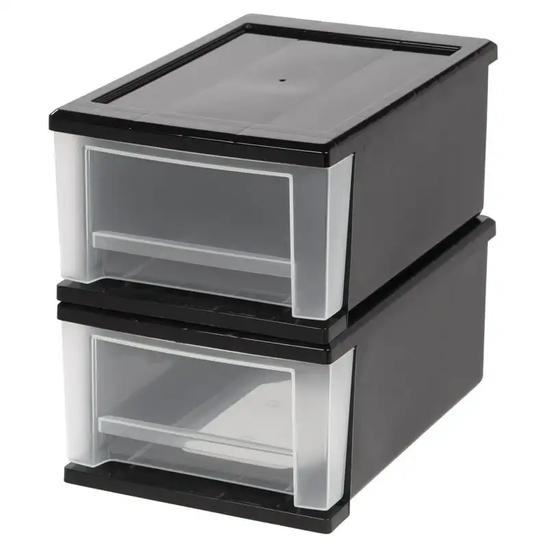 Chic Black & Clear Quart Stacking Drawer Unit: Perfect Storage & Space Saving Solution.
Chic Black & Clear Quart Stacking Drawer Unit: Perfect Storage & Space Saving Solution.