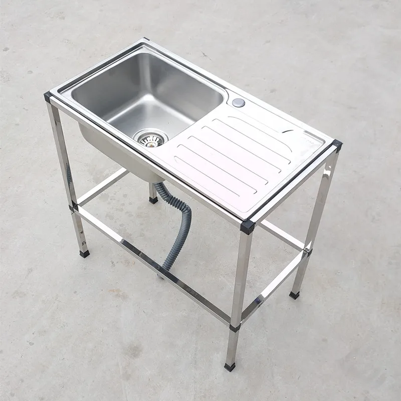 Kitchen Stainless Steel Sink with Bracket Mobile Simple Scullery Washing Vegetables Basin with Platform Integrated Vegetable
Kitchen Stainless Steel Sink with Bracket Mobile Simple Scullery Washing Vegetables Basin with Platform Integrated Vegetable
