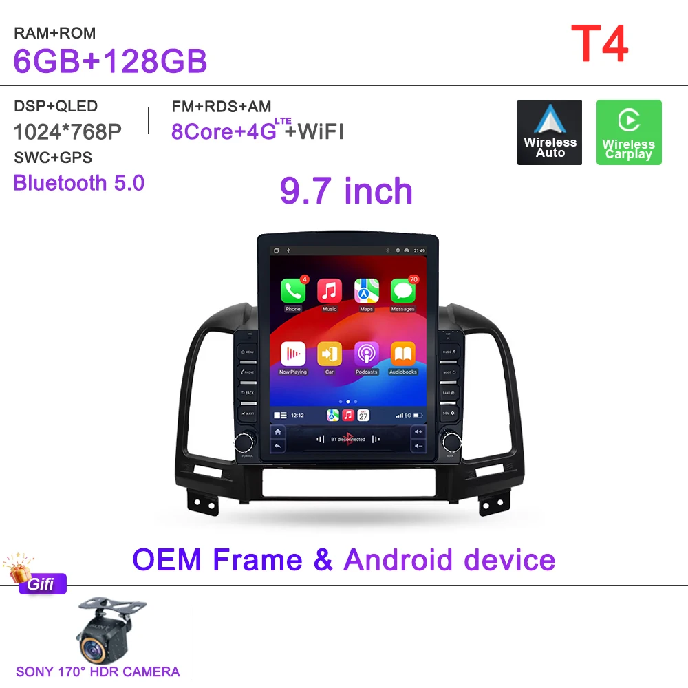 9,7 дюйма Android 15 для Hyundai Santa Fe 2 2006-2012 Автомобильный радиоприемник Мультимедийный видеоплеер Навигационный стерео экран Головное устройство
9,7 дюйма Android 15 для Hyundai Santa Fe 2 2006-2012 Автомобильный радиоприемник Мультимедийный видеоплеер Навигационный стерео экран Головное устройство