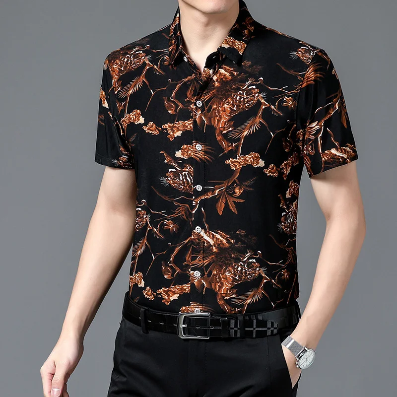 Hawaii Chinese Fashion 80% Silk Flower Shirts Men's Short Sleeve Both Sides Print Flower For 2023 Beach Summer Clothes
Hawaii Chinese Fashion 80% Silk Flower Shirts Men's Short Sleeve Both Sides Print Flower For 2023 Beach Summer Clothes