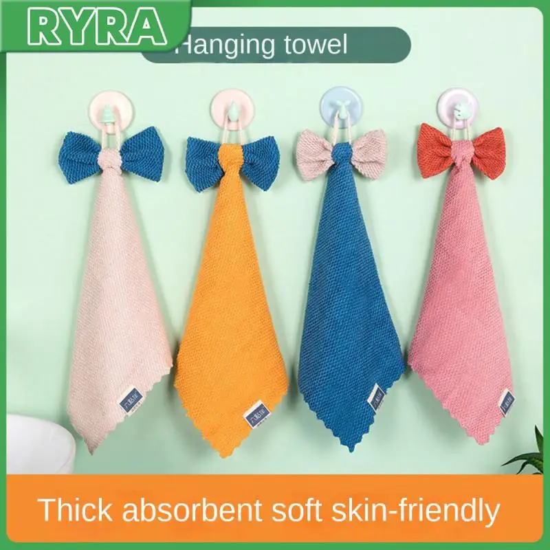 

Not Fading Wipe Towels Thoughtful Lanyard High Density Coral Velvet Bows Highly Absorbent Towels/towel Sets Childrens Towels