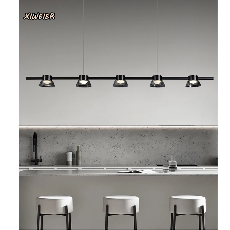 Modern Minimalist Black Restaurant Office Study Long Strip Chandelier Nordic Designer Living Room Indoor LED Lamp 
Modern Minimalist Black Restaurant Office Study Long Strip Chandelier Nordic Designer Living Room Indoor LED Lamp