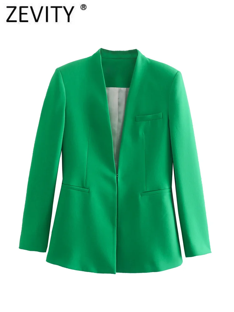 Zevity Women Elegant Candy Color V Neck Slim Blazer Coat Office Lady Chic Long Sleeve Business Suits Veste Femme Tops CT100
Zevity Women Elegant Candy Color V Neck Slim Blazer Coat Office Lady Chic Long Sleeve Business Suits Veste Femme Tops CT100