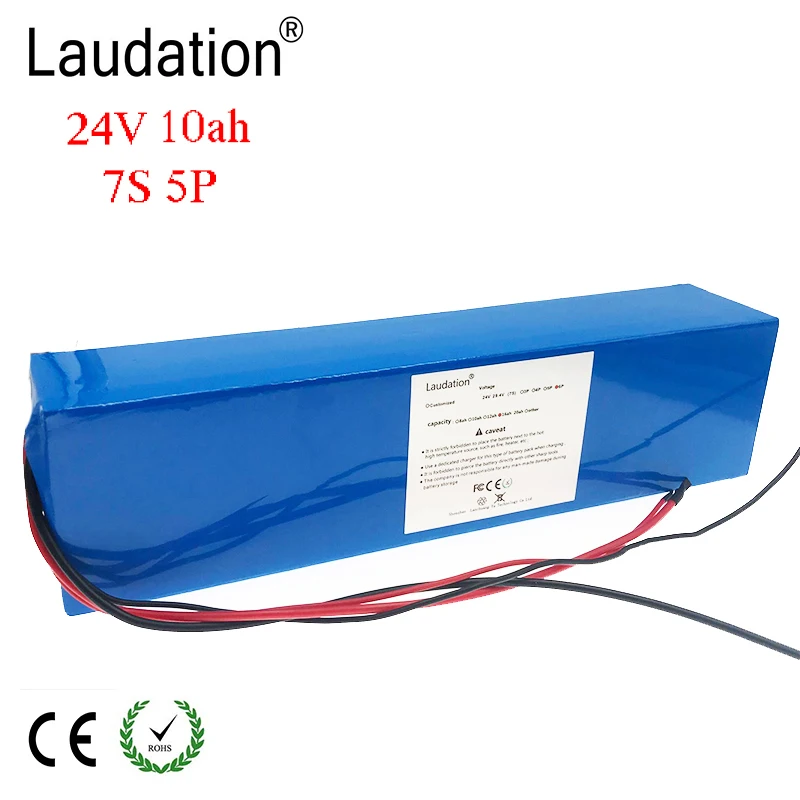 

Laudation 24V 10ah Electric Bicycle Lithium Ion Battery 29.4V 10000mAh 15A BMS 250W 350W 18650 Battery Pack Wheelchair Motor