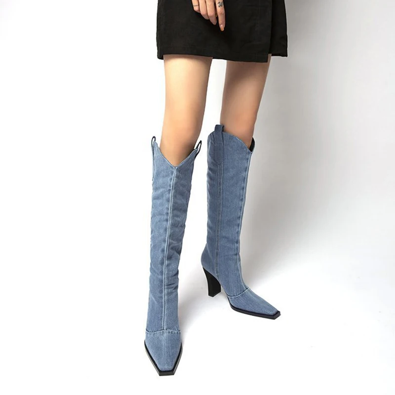 New Spring Cowboy Boots for Women's High Heels shoes Fashion Thick Soled Boots Western Cowboy Pointed Female Cavalry Boots
New Spring Cowboy Boots for Women's High Heels shoes Fashion Thick Soled Boots Western Cowboy Pointed Female Cavalry Boots
