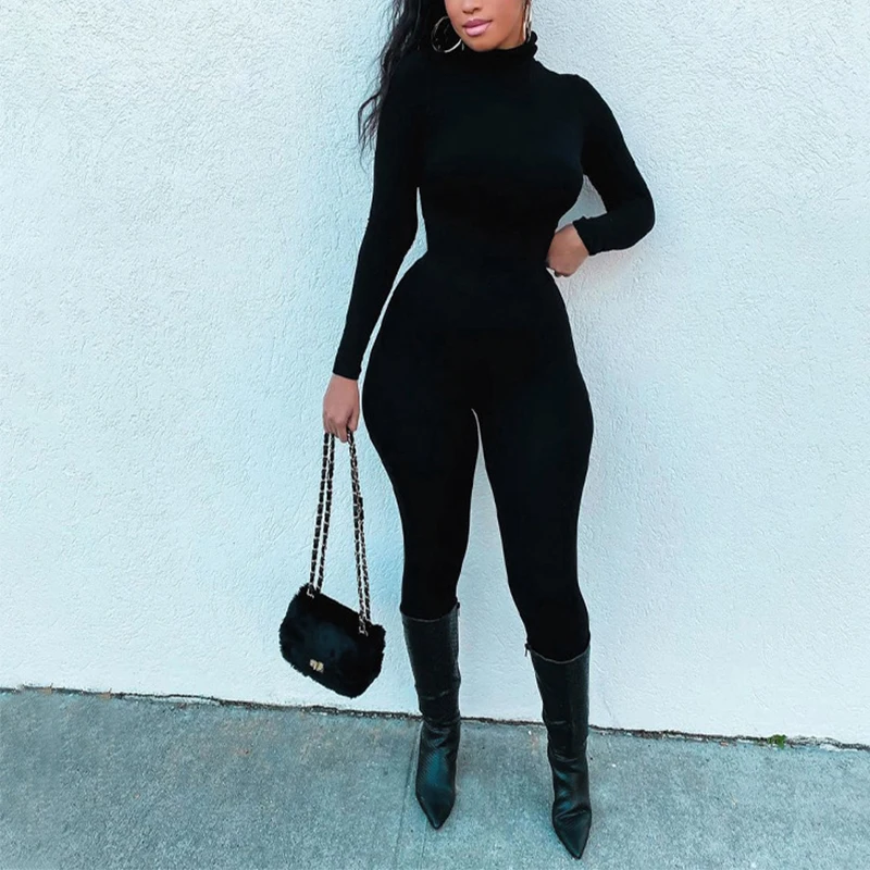 Sexy Lady Beach Autumn Jumpsuits 2022 Casual Bodycon Women Turtleneck Rompers Long Sleeve Solid Overalls Fashion Femme G3187
Sexy Lady Beach Autumn Jumpsuits 2022 Casual Bodycon Women Turtleneck Rompers Long Sleeve Solid Overalls Fashion Femme G3187