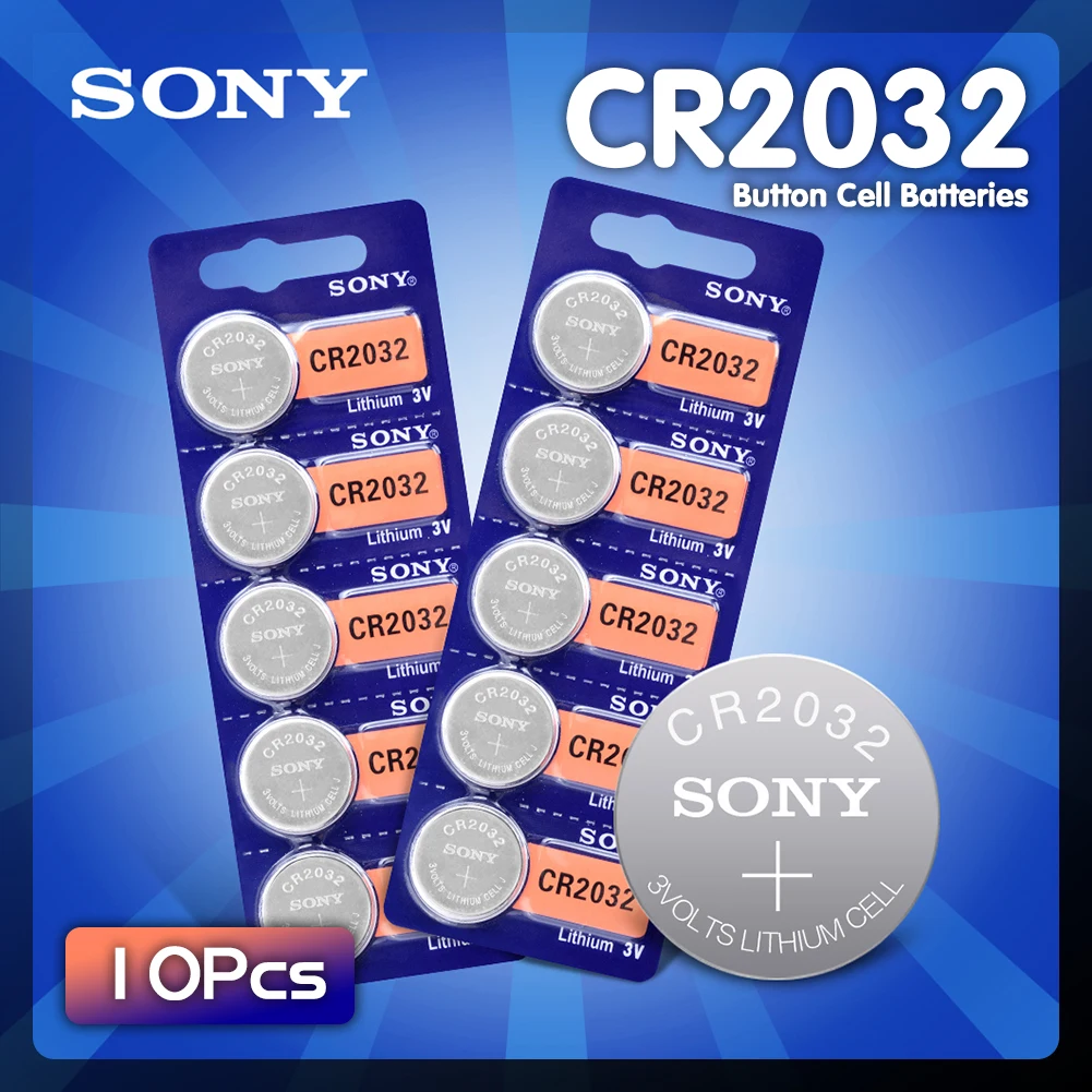 SONY 10pcs CR2032 3V Original Lithium Battery For Watch Remote Control Calculator CR 2032 Electronic button cell coin batteries
SONY 10pcs CR2032 3V Original Lithium Battery For Watch Remote Control Calculator CR 2032 Electronic button cell coin batteries