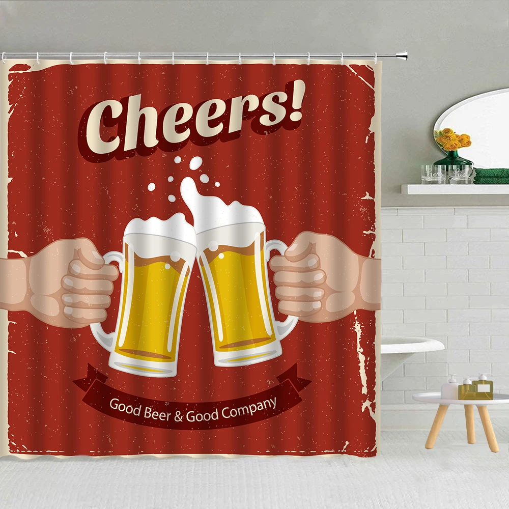 

Scenery Shower Curtains Happy Family Vacation Mother's Day Decoration Waterproof Fabric Hooks Curtain Set Sunset Dusk Seaside