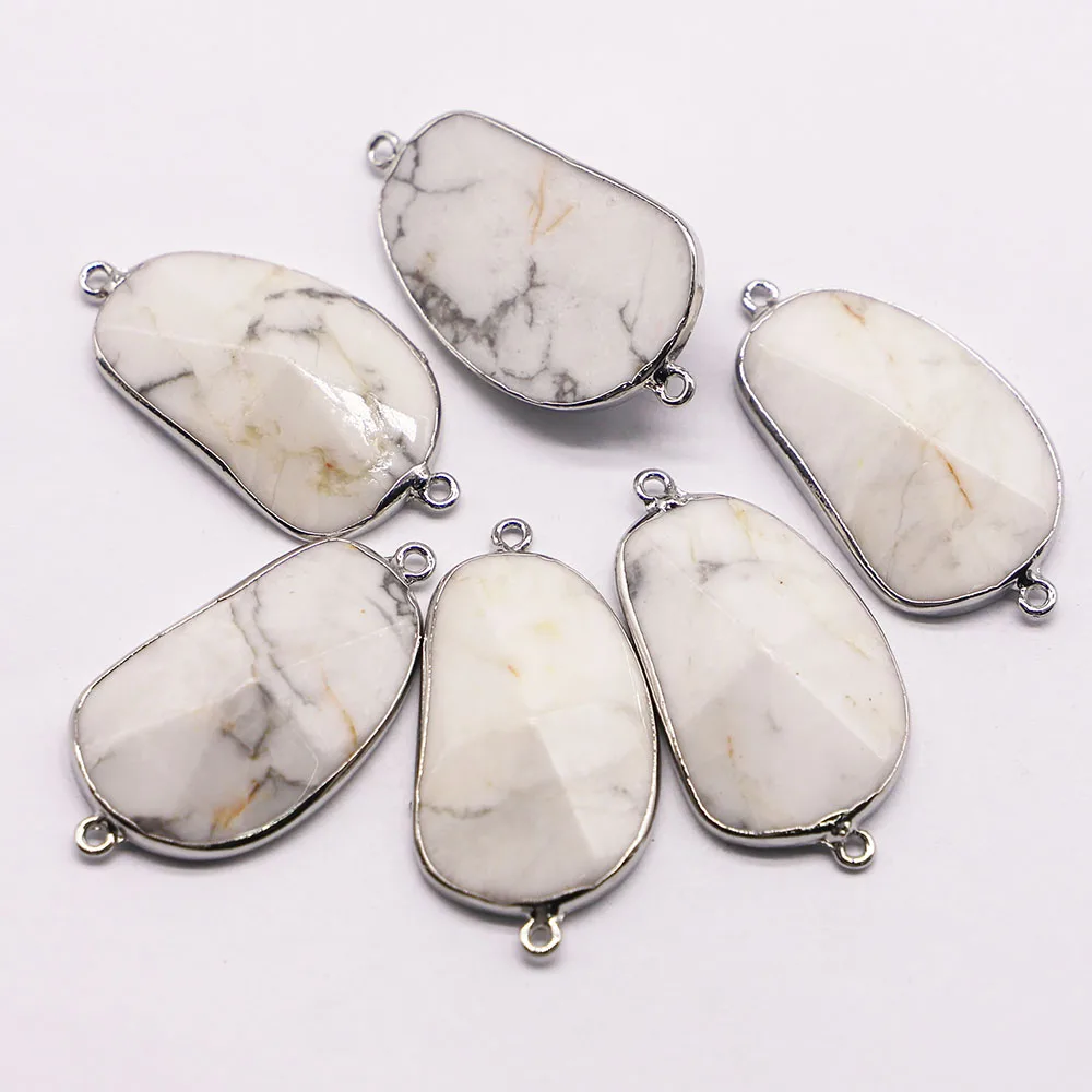 Natural Irregular White Turquoise Stone Connector Pendant Slice Silver Plated Edge Necklaces Reiki Charms Jewelry Wholesale 5Pcs
Natural Irregular White Turquoise Stone Connector Pendant Slice Silver Plated Edge Necklaces Reiki Charms Jewelry Wholesale 5Pcs