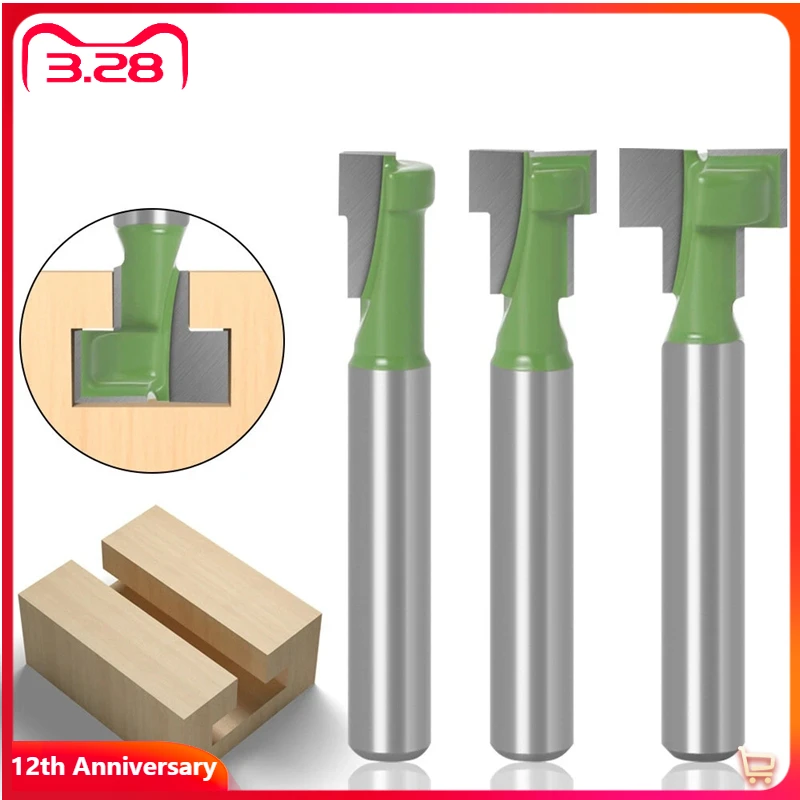 1/4" Shank 6mm T-Slot Milling Cutter Router Bit Set Hex Bolt Key Hole Bits T Slotting Milling Tools For Wood Woodworking
1/4" Shank 6mm T-Slot Milling Cutter Router Bit Set Hex Bolt Key Hole Bits T Slotting Milling Tools For Wood Woodworking