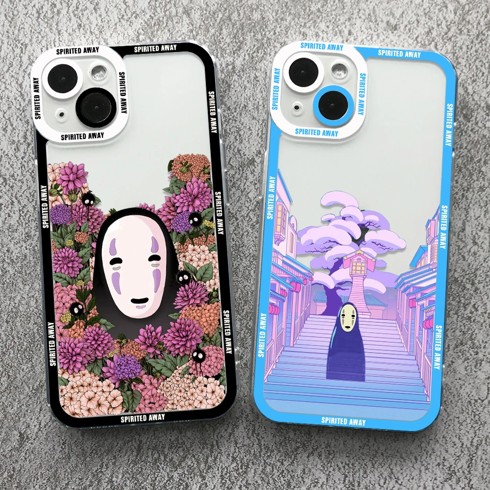 

Spirited Away Angel Eyes Phone Case For iPhone 14 13 12 11 Pro Max Mini XR XS X SE 7 8 Plus Transparent Soft Cover