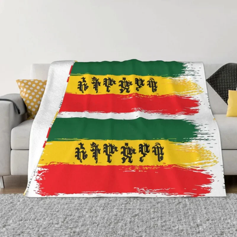 

Ethiopian Cross Art Ethiopia Blankets Coral Fleece Plush Decoration Bedroom Bedding Couch Bedspread
