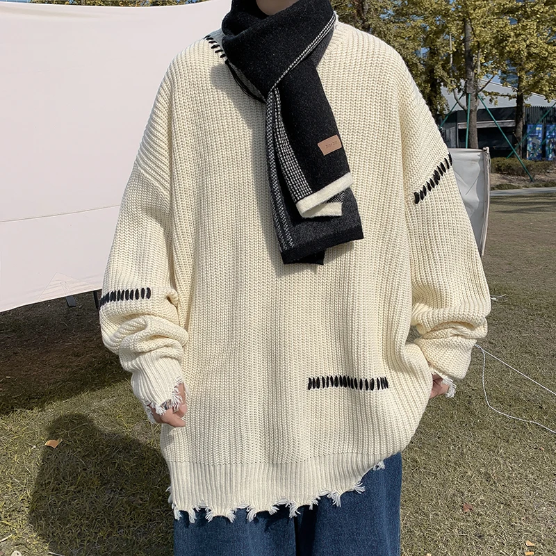 Spring Men's New Fashion Oversize Lazy Style Couple Round Neck Pullover Versatile Sweater Loose Casual Comfort Youth Knit Tops
Spring Men's New Fashion Oversize Lazy Style Couple Round Neck Pullover Versatile Sweater Loose Casual Comfort Youth Knit Tops