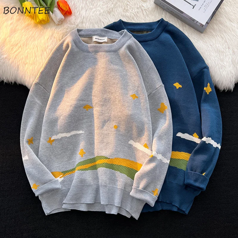 Sweaters Men Pullovers Knitwear Baggy O-neck Korean Fashion Harajuku Japanese Teens Unisex Stylish S-3XL Students Chic Handsome
Sweaters Men Pullovers Knitwear Baggy O-neck Korean Fashion Harajuku Japanese Teens Unisex Stylish S-3XL Students Chic Handsome