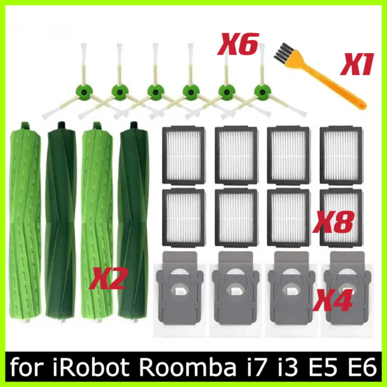 Main brush & Hepa Filter & side brush & Dust Bag kit for iRobot Roomba i7 i7+ i8 E5 E6 I Series Robot Vacuum Cleaner
Main brush & Hepa Filter & side brush & Dust Bag kit for iRobot Roomba i7 i7+ i8 E5 E6 I Series Robot Vacuum Cleaner