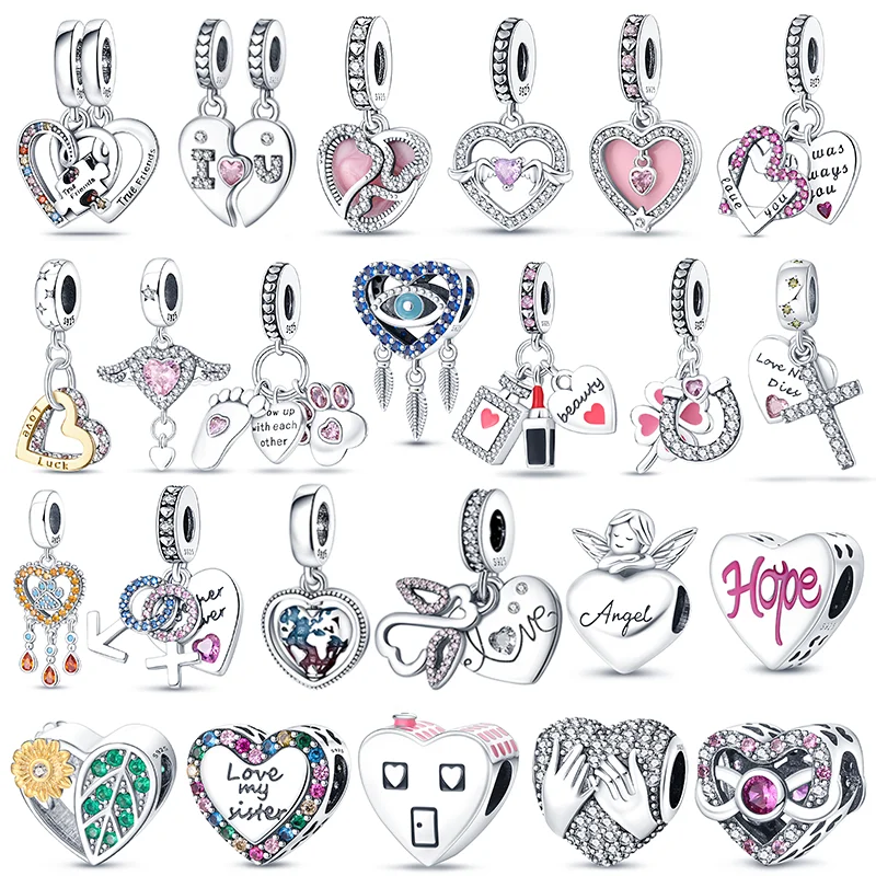 925 Sterling Silver Bow Heart&Crown Heart Beads Charms For Original Pandora Bracelets Bangle For Making Women Jewelry DIY Gift
925 Sterling Silver Bow Heart&Crown Heart Beads Charms For Original Pandora Bracelets Bangle For Making Women Jewelry DIY Gift