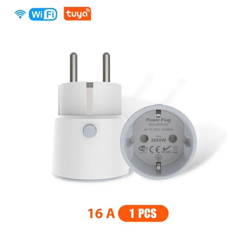Tuya Smart Wifi Power Plug EU 10A 16A 3680W With Power Monitor Timing Smart Home Wireless Socket Outlet Works With Alexa
Tuya Smart Wifi Power Plug EU 10A 16A 3680W With Power Monitor Timing Smart Home Wireless Socket Outlet Works With Alexa