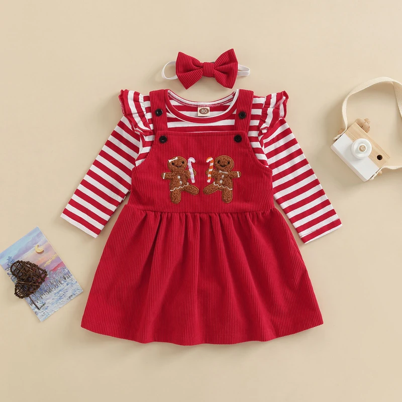 Spring Autumn Baby Christmas Infant Baby Girl Outfits Newborn Baby Girl Clothes Sets Stripe Bodysuit+Embroidered Bib Dress
Spring Autumn Baby Christmas Infant Baby Girl Outfits Newborn Baby Girl Clothes Sets Stripe Bodysuit+Embroidered Bib Dress