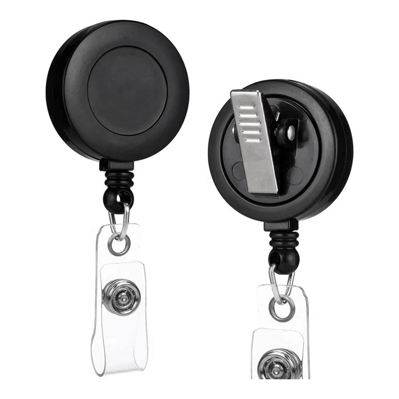 2 Pack Name Badge Holder Retractable Badge Reels With Swivel Alligator Clip (Black)
2 Pack Name Badge Holder Retractable Badge Reels With Swivel Alligator Clip (Black)