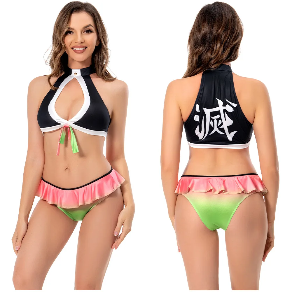 Kanroji Mitsuri Sexy Swimsuit Cosplay Costume Anime Demon Slayer Bikini Swimwear Outfits Girls Halloween Carnival Disguise Suit
Kanroji Mitsuri Sexy Swimsuit Cosplay Costume Anime Demon Slayer Bikini Swimwear Outfits Girls Halloween Carnival Disguise Suit