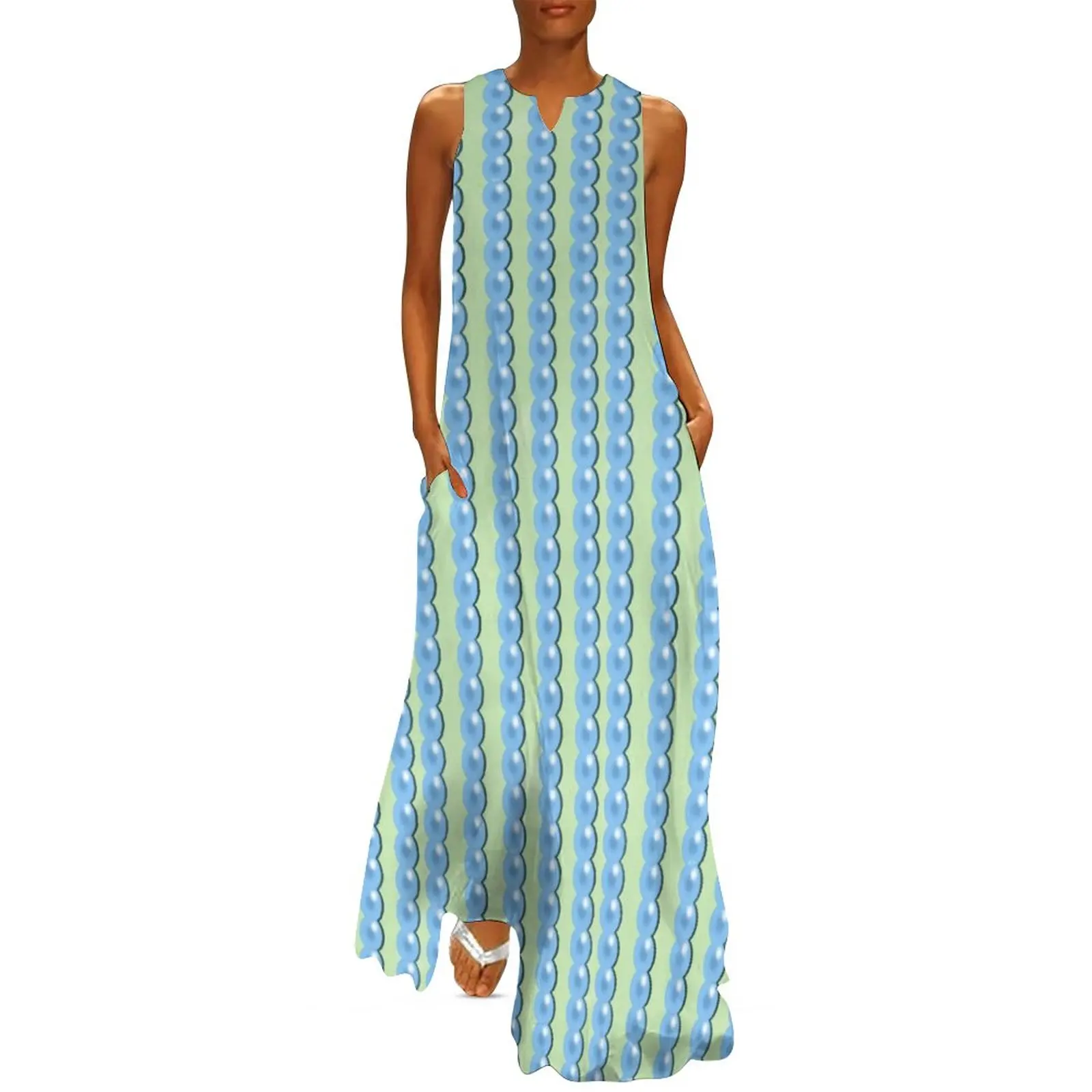 White Beads Print Dress Circle Pattern Cute Maxi Dress V Neck Pattern Boho Beach Long Dresses Streetwear Oversized Clothing
White Beads Print Dress Circle Pattern Cute Maxi Dress V Neck Pattern Boho Beach Long Dresses Streetwear Oversized Clothing
