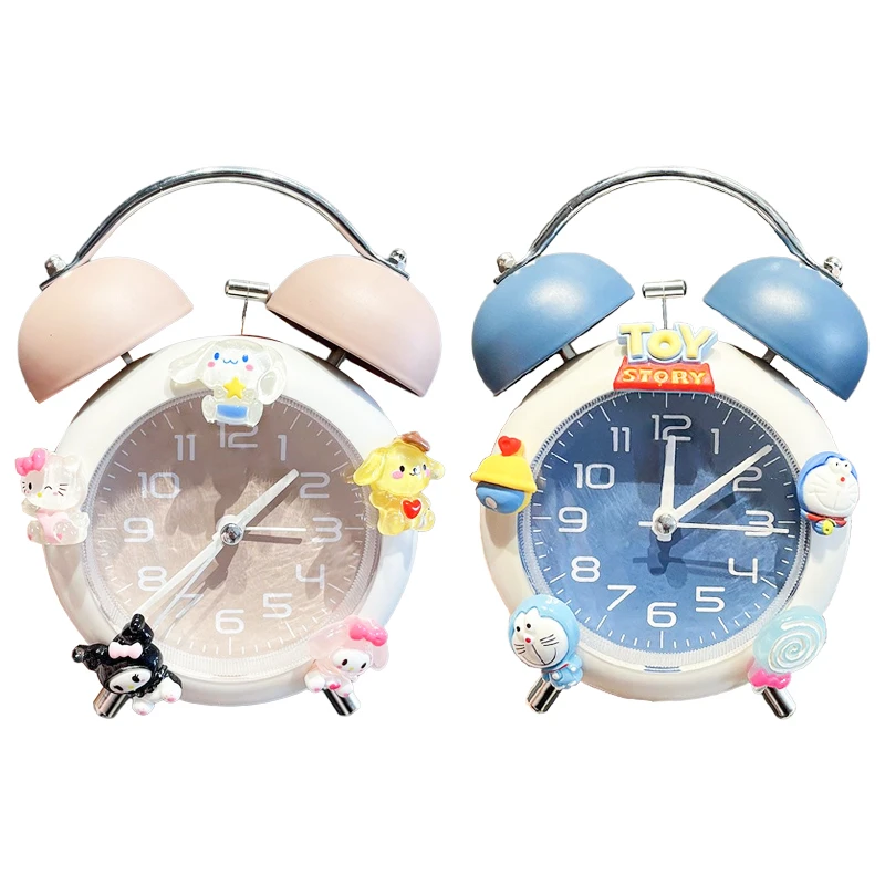 

Kawaii Sanrio HelloKitty MyMelody Cinnamoroll Alarm Clock Anime Kitchen DIY Timing Alarm Clock Mini Living Room Home Decoration