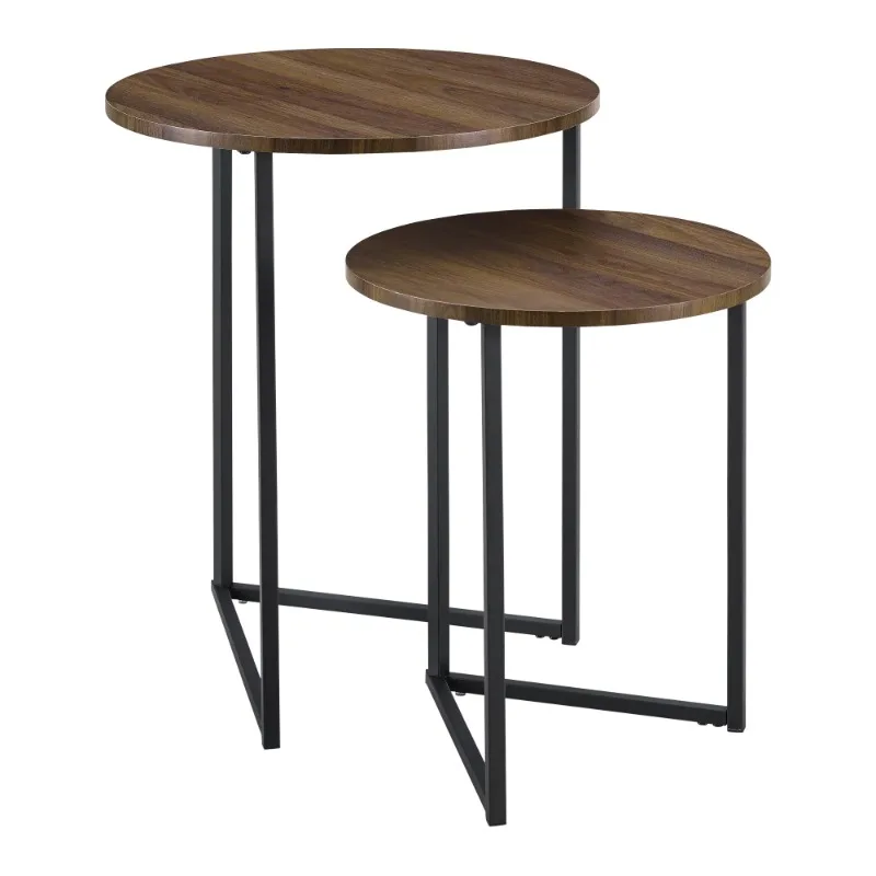 Manor Park 2-Piece Round Nesting End Tables, Dark Walnut/Black
Manor Park 2-Piece Round Nesting End Tables, Dark Walnut/Black