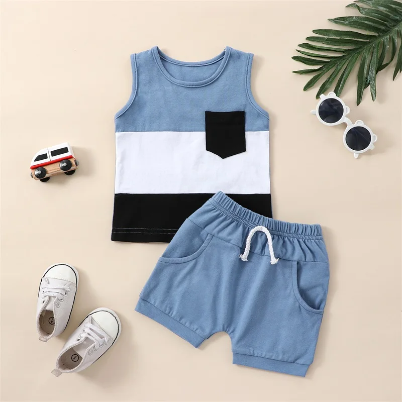 Kids Toddler Clothes Boy Summer Set Children Sleeveless Contrast Color Tank Tops + Shorts Children's Set
Kids Toddler Clothes Boy Summer Set Children Sleeveless Contrast Color Tank Tops + Shorts Children's Set