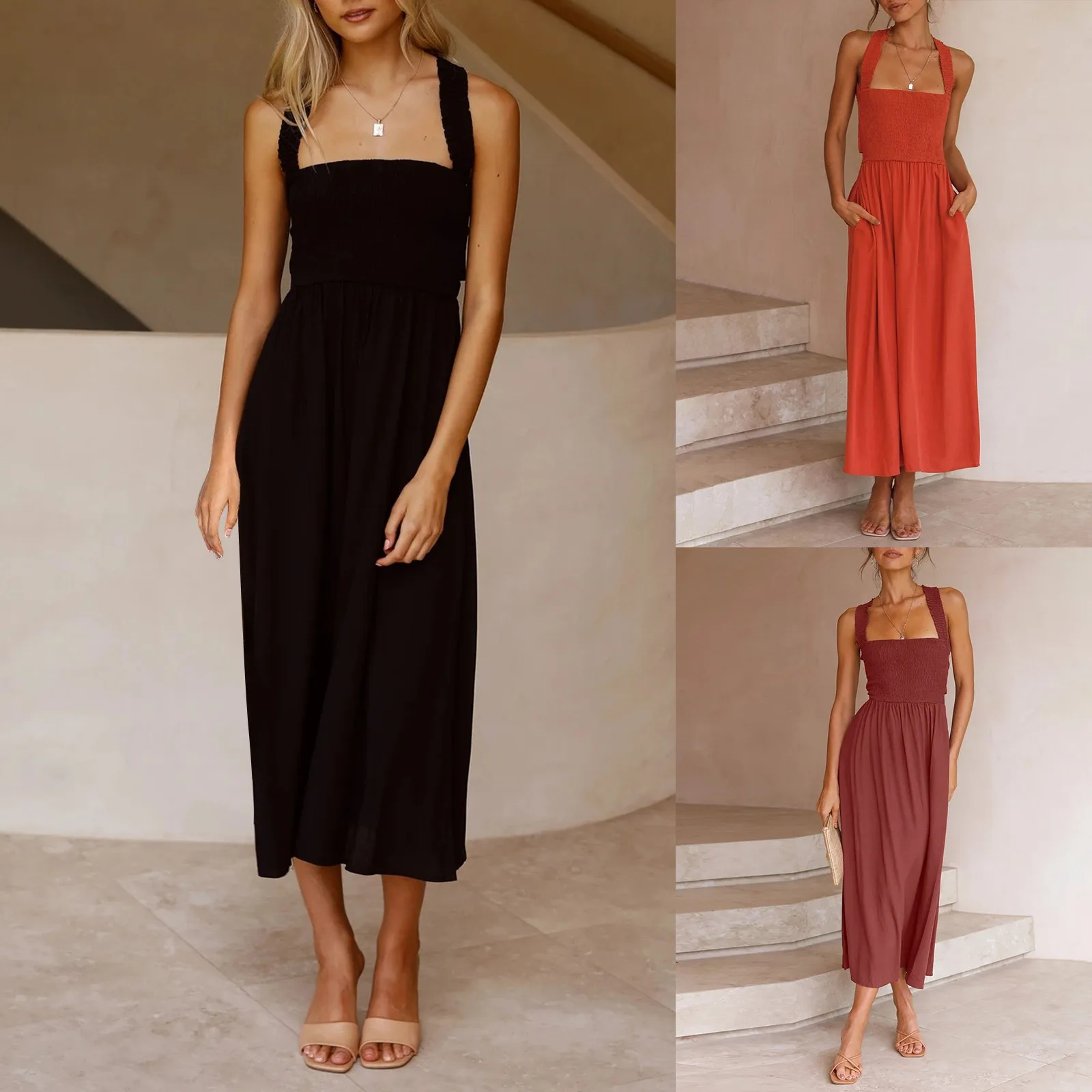 Women Summer Dress Tropical Floral Printed Open Back Sleeveless Halter Sun Dresses for Women Stripe Juniors Short Sleeve Dresses
Women Summer Dress Tropical Floral Printed Open Back Sleeveless Halter Sun Dresses for Women Stripe Juniors Short Sleeve Dresses