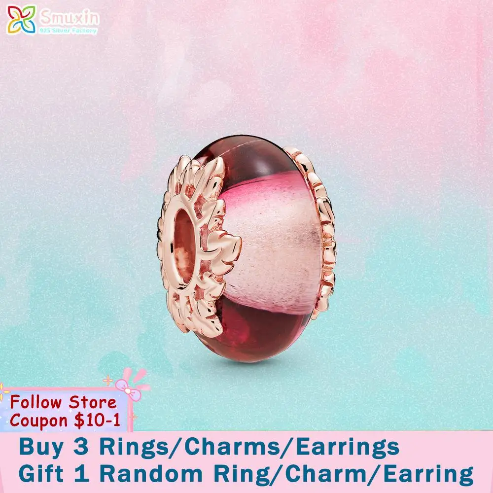 Smuxin 925 Sterling Silver Beads Pink Murano Glass & Leaves Charms fit Original Pandora Bracelets Women Jewelry Making Girl Gift
Smuxin 925 Sterling Silver Beads Pink Murano Glass & Leaves Charms fit Original Pandora Bracelets Women Jewelry Making Girl Gift