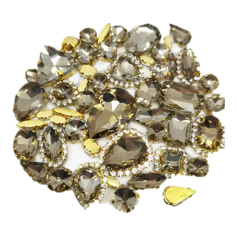 50pcs/Bag Shiny Mixed Light Coffee Shape Sew on Glass Rhinestone Gold Claw Crystal Buckle Diy Wedding Decoration Accessories
50pcs/Bag Shiny Mixed Light Coffee Shape Sew on Glass Rhinestone Gold Claw Crystal Buckle Diy Wedding Decoration Accessories
