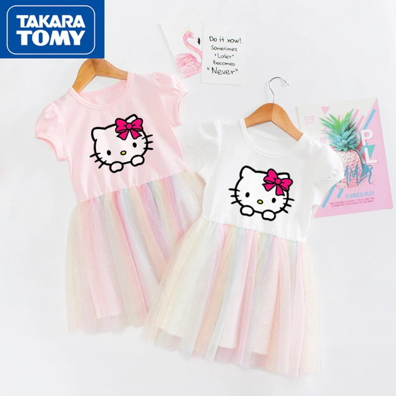 TAKARA TOMY Bow Hello Kitty Short Sleeve Dress Summer Breathable Cool Fine Flash Mesh Long Skirt Girls Short Sleeve Dress
TAKARA TOMY Bow Hello Kitty Short Sleeve Dress Summer Breathable Cool Fine Flash Mesh Long Skirt Girls Short Sleeve Dress