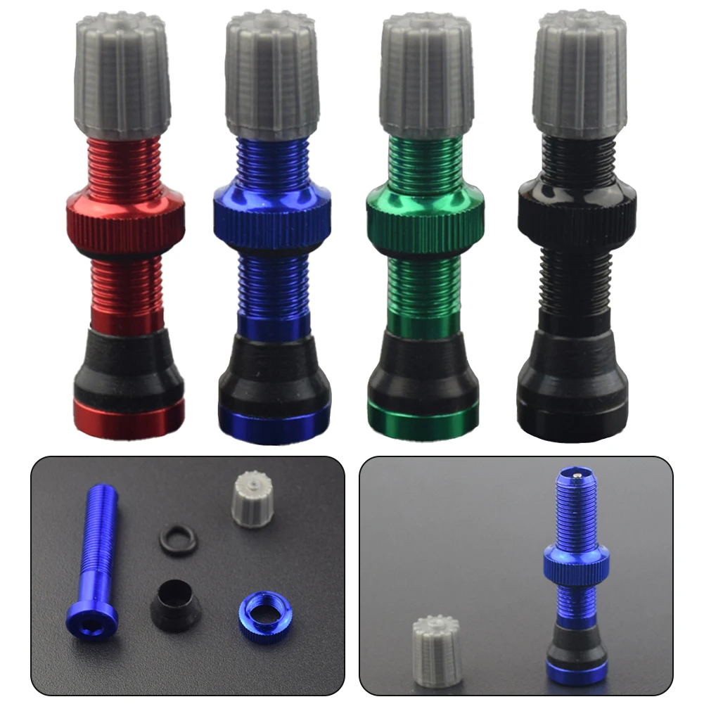 

1pc Bicycle Tubeless Valve Black/Red/Blue/Green Stainless Steel MTB Bike Rim Wheel Tire Tyre For-Schrader Valves 40mm Parts