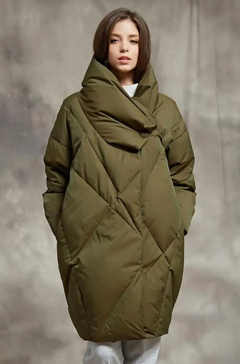 New Women Army Green Fashion Down Puffer Coat Jacket High Collar Loose Casual Warm Goose Down Coat Outwear
New Women Army Green Fashion Down Puffer Coat Jacket High Collar Loose Casual Warm Goose Down Coat Outwear