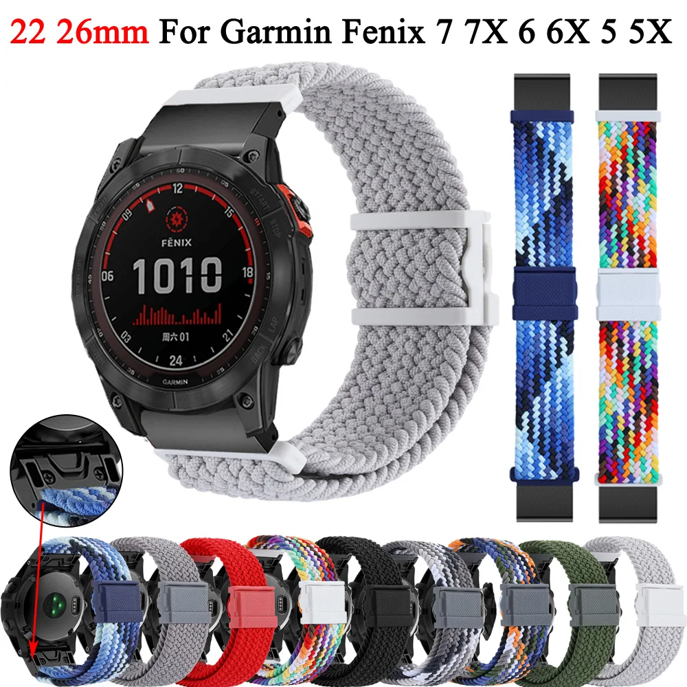 22 26mm Nylon Quickfit Watch Strap For Garmin Fenix 7 7X 6 6X Pro 5 5X Plus Smart Watch Accessories Easyfit Wristband Bracelet
22 26mm Nylon Quickfit Watch Strap For Garmin Fenix 7 7X 6 6X Pro 5 5X Plus Smart Watch Accessories Easyfit Wristband Bracelet